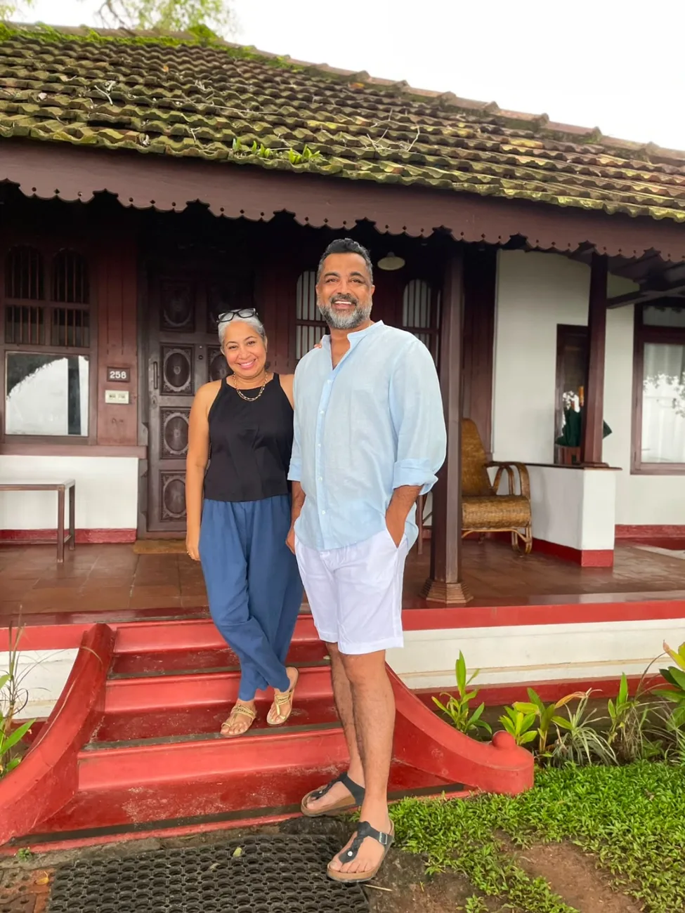 Suchi and Sumesh at a heritage house